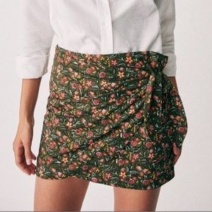 Sezane pacome skirt in print Khaki flowers